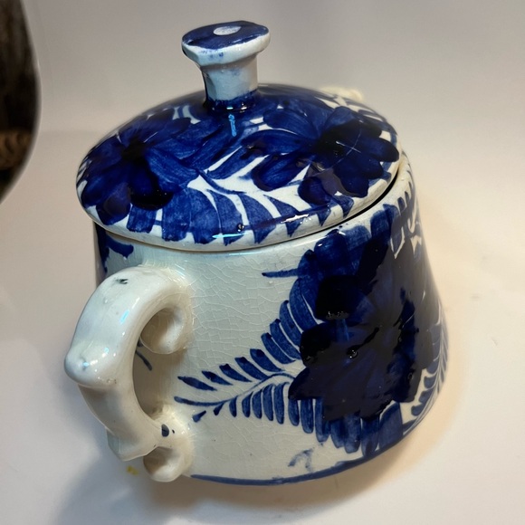 Mexican Talavera Pottery Creamer Pitcher Blue & White - Picture 10 of 16